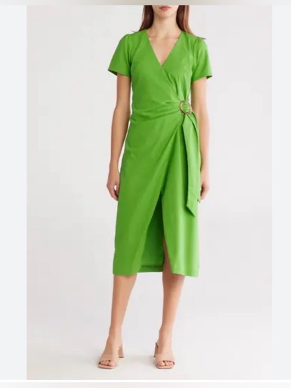 NWT Lost + Wonder  Radiance Midi Wrap Dress green size small.